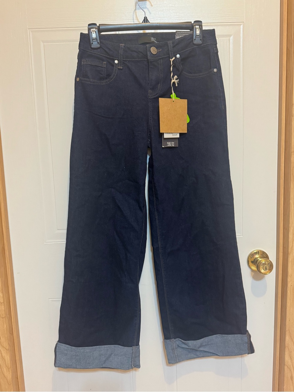 1822 Denim Sz 4 Hi-Rise Wide-Leg Dark Blue Jeans NWT😊😊